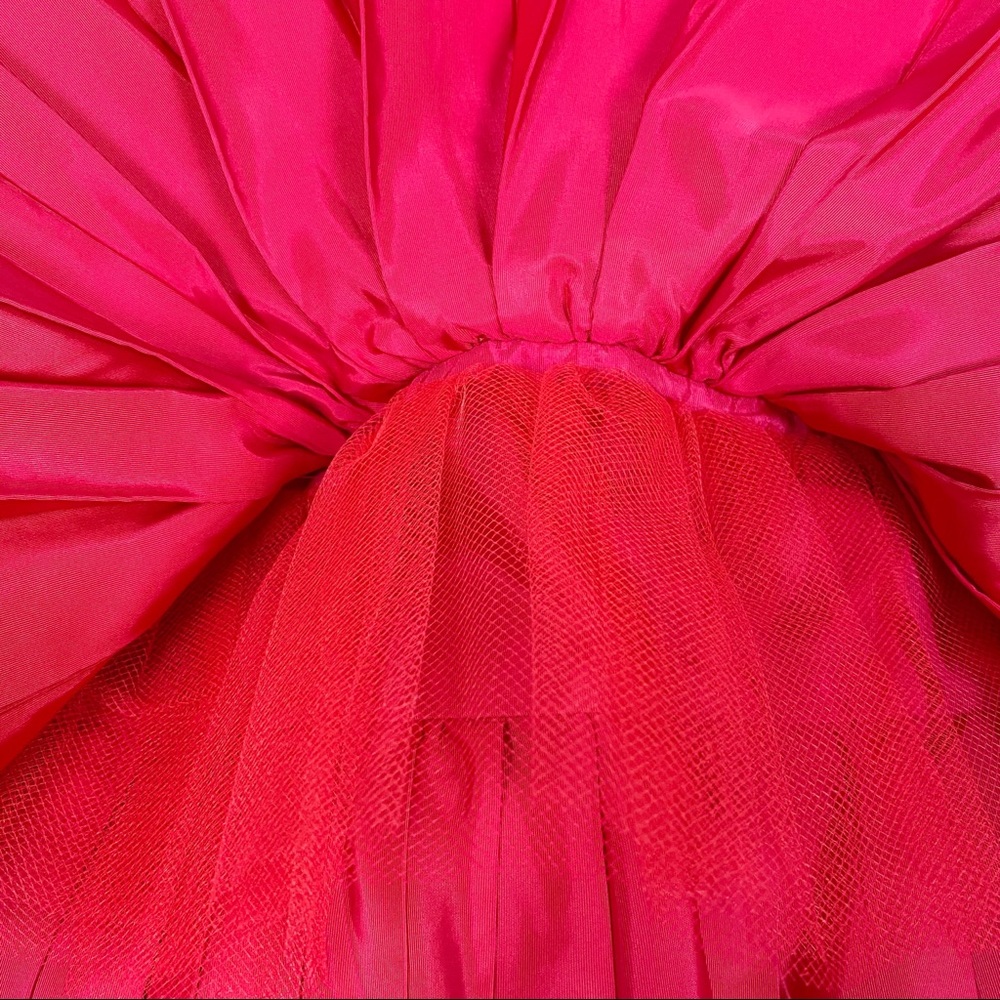Vintage TADASHI fuschia taffeta strapless dress - Picture 11 of 13